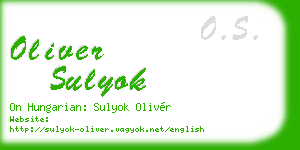 oliver sulyok business card
