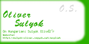 oliver sulyok business card